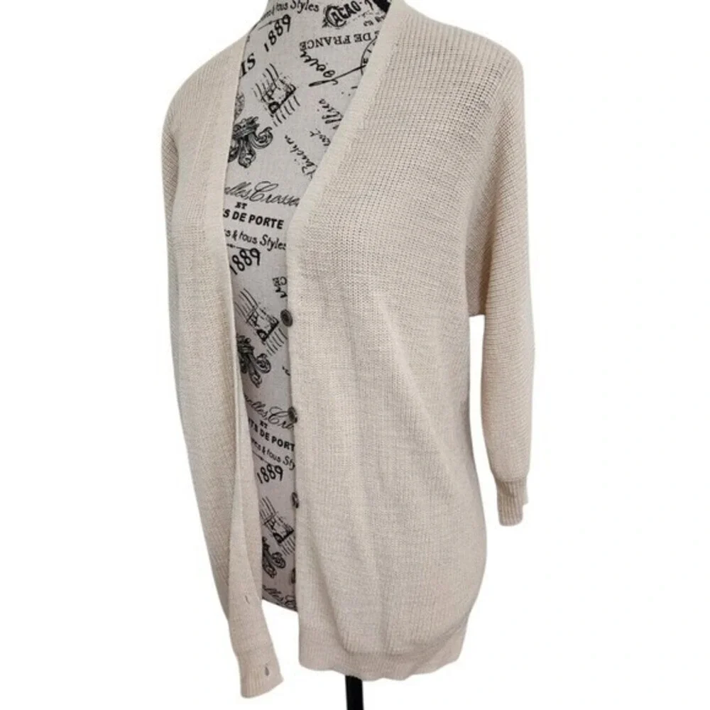 Pink Rose Cozy Open Front Beige Cardigan | Size S